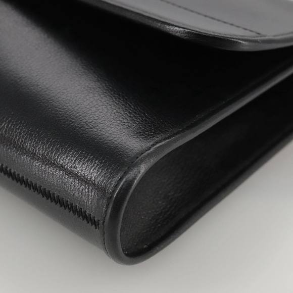 Christian Dior Chain Shoulder Bag Leather Black Gold Auth 109077 - Picture 14 of 16